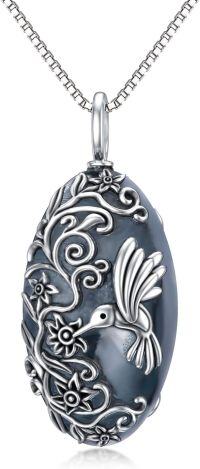 wholesale TOUPOP Hummingbird Urn Necklace For Ashes For Women 925 Sterling Silver Cremation Jewelry For Ashes For Men Cremation Keepsakes Pendant Memorial Necklace For Ashes Of Loved One W/funnel Filler -undefined