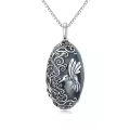 TOUPOP 925 Sterling Silver Hummingbird Urn Necklace For Ashes Memorial Keepsake Pendant-0-0