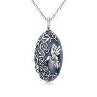 TOUPOP 925 Sterling Silver Hummingbird Urn Necklace For Ashes Memorial Keepsake Pendant-undefined