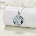 wholesale Sterling Silver Crystal Abalone Shell Animal Pendant Tree of Life Necklace-0-3