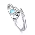 wholesale 925 Sterling Silver Moonstone Hockey Golf Ball Adjustable Rings Wholesale for Women-0-0