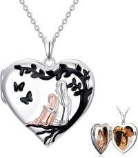 wholesale 925 Sterling Silver Rose Heart Mother Daughter Necklace - 0.78x0.87 Inch, 18+2 Inch Adjustable, Eternal Love Jewelry Gift for Mom-Mother Daughter