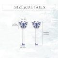 wholesale 925 Sterling Silver Blue Sapphire Butterfly Drop Earrings Gift for Her-0-5