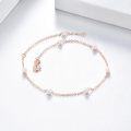 wholesale 14K White Gold Freshwater Pearl Anklet for Women Elegant Beach Foot Chain Gift-0-8