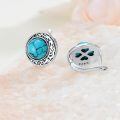 wholesale 925 Sterling Silver Oxidized Vintage Filigree Turquoise Oval Stud Earrings-0-2
