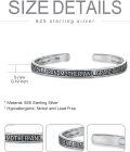 wholesale Sterling Silver Poiuy Inspirational Strength Mantra Cuff Bracelet Set-0-9