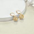 wholesale 14K Gold Filigree Teardrop Leverback Dangle Earrings for Women - Birthday Gift Ideas-0-3