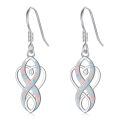 wholesale 925 Sterling Silver White Fire Opal Celtic Knot Drop Earrings for Women Irish s-0-0