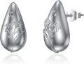 wholesale 925 Sterling Silver Floral Moon Drop Stud Earrings for Women Gift Idea-0-0