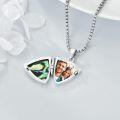 wholesale 925 Sterling Silver 925 Angel Wing Cross Abalone Shell Photo Locket Pendant Necklace for Men and Women-0-3