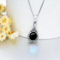 wholesale 925 Sterling Silver Cremation Urn Pendant Necklace Celtic Knot Blue Opal Teardrop Platinum Plated-0-25