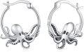 wholesale 925 Sterling Silver Octopus Hoop Earrings Vintage Animal s for Women-0-0