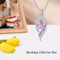 TOUPOP Sterling Silver Birthstone Infinity Necklace Women's Love Jewelry Gift-0-4
