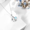 wholesale 925 Sterling Silver Moonstone Bunny Necklace - Hypoallergenic, 18+2in Chain, Gift for Women-0-3