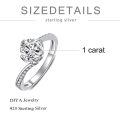 TOUPOP Sterling Silver D Color Vvs1 Moissanite Rings-0-3