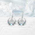 wholesale 925 Sterling Silver Celtic Moonstone Abalone Shell Leverback Drop Dangle Earrings for Women-0-3