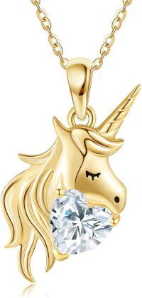 wholesale 14K Gold Unicorn Pendant Necklace 14K Gold Chain Minimalist Summer s for Her Valentines Day Mother's Day-Unicorn Necklace-Unicorn Necklace