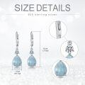 wholesale 925 Sterling Silver Teardrop Opal & Sapphire Drop Earrings - Elegant Gemstone s for Her-0-4