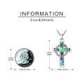 wholesale 925 Sterling Silver Abalone Shell Crown of Thorns Cross Necklace Catholic Jewelry for Men & Women-0-3