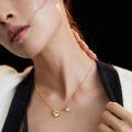 wholesale 925 Sterling Silver Gold Plated Heart & Pearl Charm Pendant Necklace-0-4