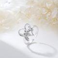 wholesale 925 Sterling Silver Jesus Ring Adjustable Heart Faith King of Kings Christian Band for Women-0-2