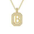 TOUPOP 14K Gold Moissanite Initial Letter Pendant Necklace-0-0