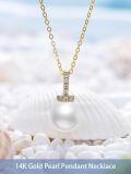 TOUPOP 14K Gold Freshwater Cultured Pearl Necklace-0-1