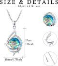 wholesale 925 Sterling Silver Blue Crystal Mermaid Scales Dolphin Pendant Necklaces Ocean s for Women and Girls-0-5