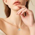 wholesale 925 Sterling Silver Pendant Necklace With Created Blue Stone Heart Cupid Arrow For Mom-0-3