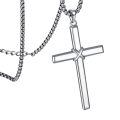 TOUPOP Sterling Silver Stainless Steel Cross Pendant Necklace-0-0
