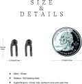 wholesale 925 Sterling Silver Black CZ Detachable Stud Earrings Punk Fashion s for Women Men-0-5