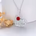 wholesale 925 Sterling Silver & Birthstone Mom Heart Pendant Necklaces Wholesale - I Love You Always Forever Engraved Gift for Mother Wife Grandma-0-5