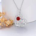 TOUPOP Sterling Silver Mother Daughter Necklace Gemstone Jewelry Gift-0-5