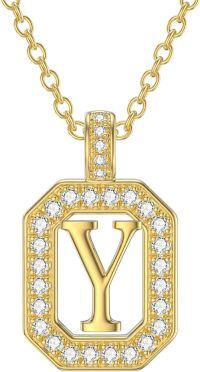 wholesale 14K Gold Moissanite A Z Letter Pendant Necklace for Women 16+2 -Y