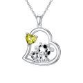 wholesale 925 Sterling Silver Mom Heart Shape Animal Pendant Necklaces for Women Girls Family Love Gift-0-147