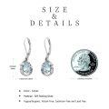 wholesale 925 Sterling Silver Blue Moonstone Floral Drop Leverback Earrings-0-5