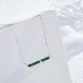 wholesale 925 Sterling Silver Emerald Leaf Bar Necklace - Elegant  for Her-0-1