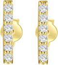 wholesale 14K White Gold Round Cut Natural Diamond Bar Stud Earrings 2ctw-0-6