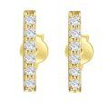 wholesale 14K White Gold Round Cut Natural Diamond Bar Stud Earrings 2ctw-0-6