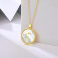wholesale Gold 925 Sterling Silver Mother of Pearl Initial C Pendant Necklace for Women-0-1