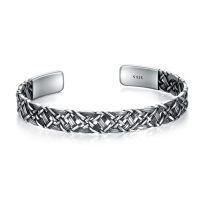 wholesale 925 Sterling Silver Braided Celtic Knot Adjustable Bangle Bracelet Gift for Men & Women-Style 2