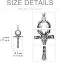 wholesale 925 Sterling Silver Ankh Cross Pendant with Egyptian God Amulet and Chain for Men Women  48cm/60cm Length-0-4