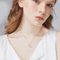 TOUPOP 14K Rose Gold Moissanite Crystal Butterfly Pendant Necklace-0-3