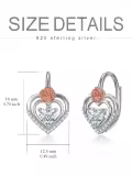 TOUPOP Sterling Silver Rose Flower Dangle Drop Heart Earrings Jewelry Gifts-0-3