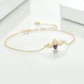 wholesale 14K Gold Honey Bee Bracelet with Cubic Zirconia Stones for Women's Fashion s-0-2