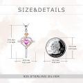 wholesale Sterling Silver Birthstones Rose Cross Heart Crucifix Pendant Necklace for Women-0-81