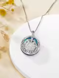 TOUPOP Sterling Silver Viking Compass Necklace Celtic Knot Jewelry-0-4
