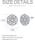 wholesale 925 Sterling Silver Celtic Knot Tree of Life Heart Stud Earrings - Irish  for Women-0-2