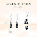 TOUPOP Sterling Silver Black Onyx Dangle Leverback Earrings-0-4