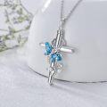 wholesale 925 Sterling Silver Urn Pendant Necklace w/ Blue Crystal Butterfly & Funnel Kit - Keepsake Jewelry-0-4